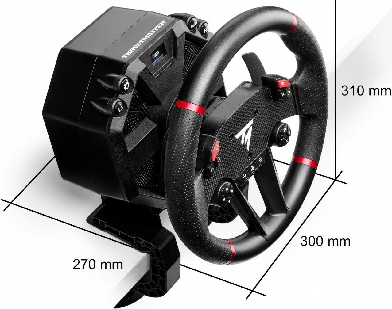 Timon lojërash Thrustmaster T598-X EU Type C, me pedale, 23 butona, USB-C, PC/Xbox One, i zi