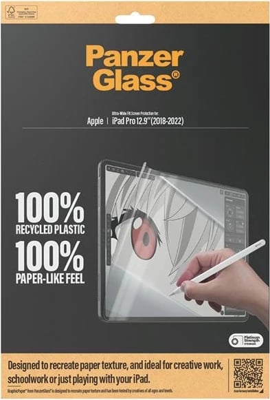 Folje mbrojtëse PanzerGlass GraphicPaper për iPad Pro 12.9" (2018-2022), antibakteriale, me filtër kundër reflektimit
