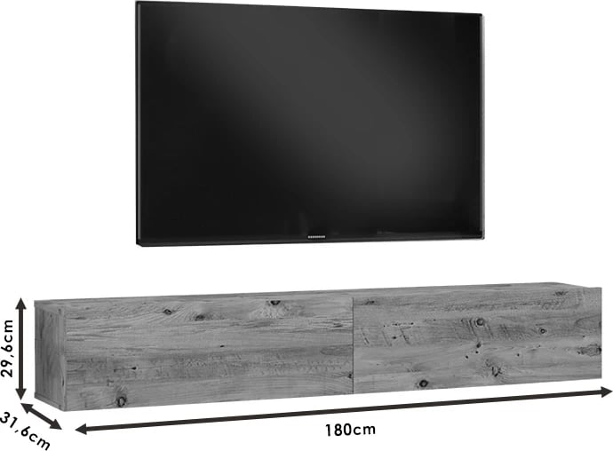 Njësi muri për TV, ngjyrë sonoma, 180x31.6x29.6 cm