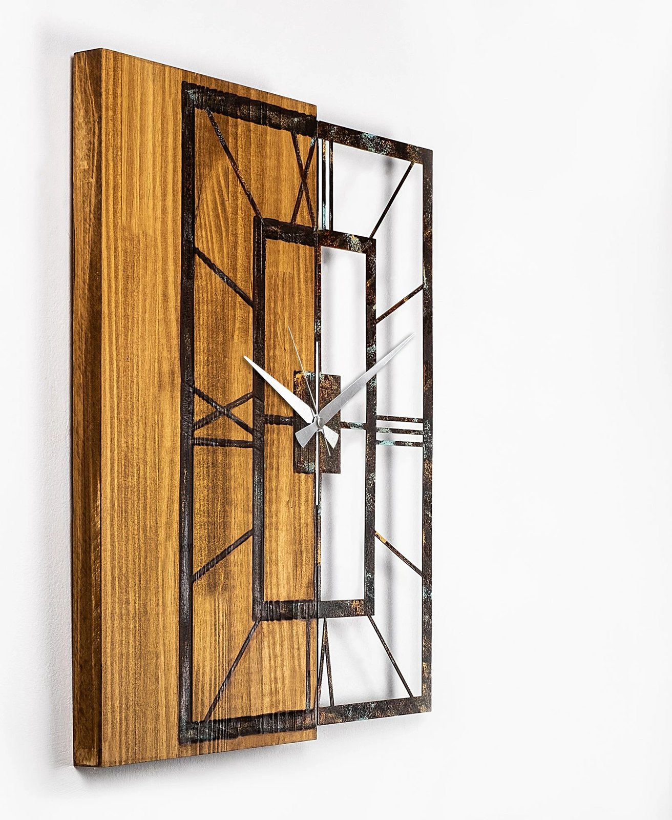 Orë muri dekorative prej druri, Wallity, ngjyrë arre, 37-A, 49x58cm