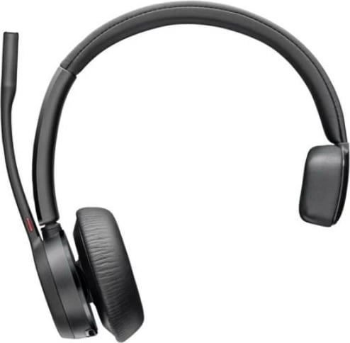 Kufje mono POLY Voyager 4310-MS-Teams me Bluetooth, USB-C, bazë karikimi, e zezë