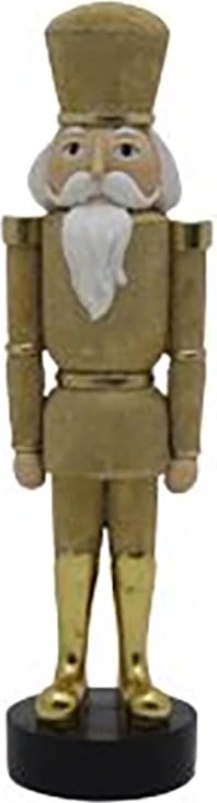 Dekoratë ushtar për Krishtlindje, ngjyrë ari-bardhë, 10x9x37cm