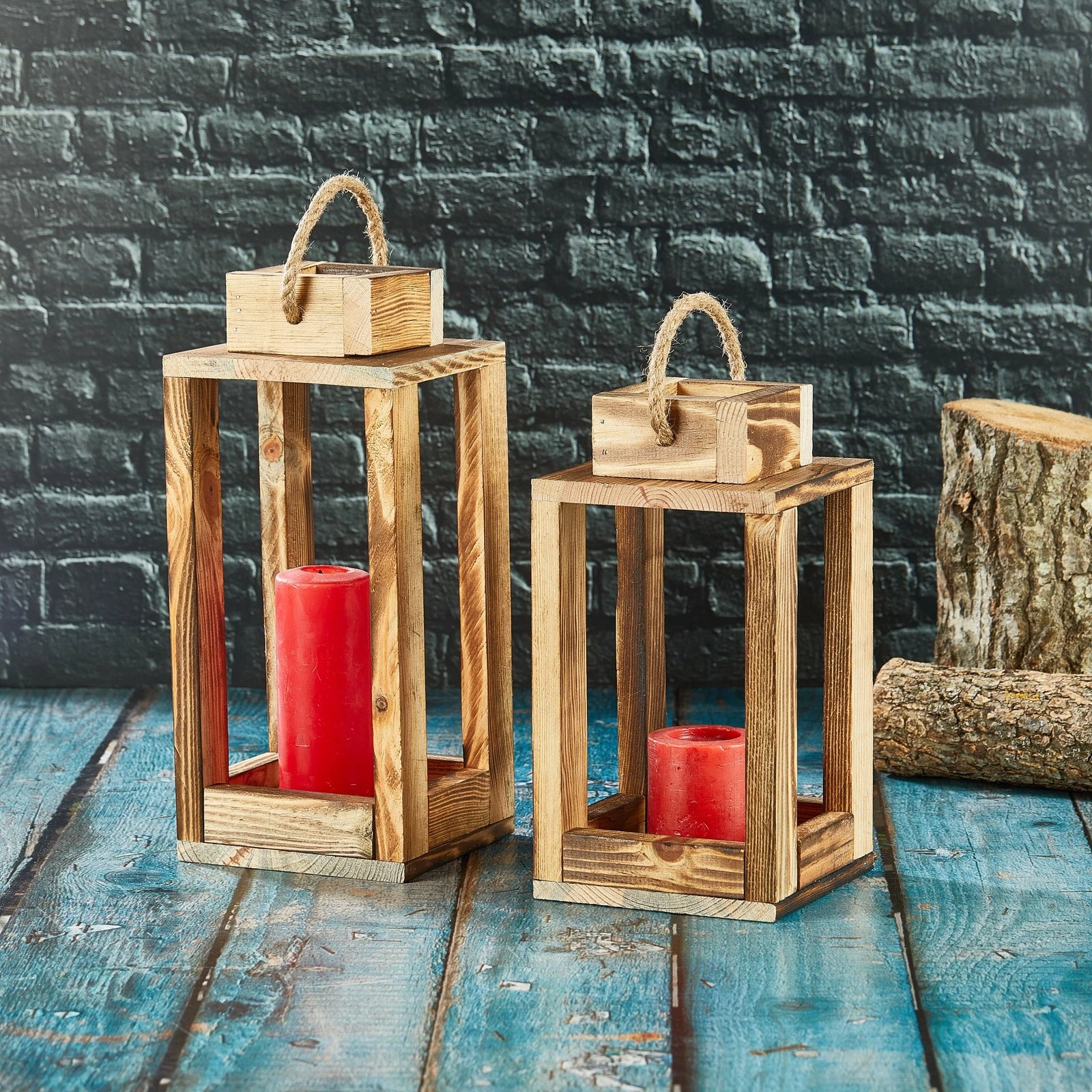 Qiri mbajtës Aberto Design, dy copë, ngjyrë natyrale, formë llambadar