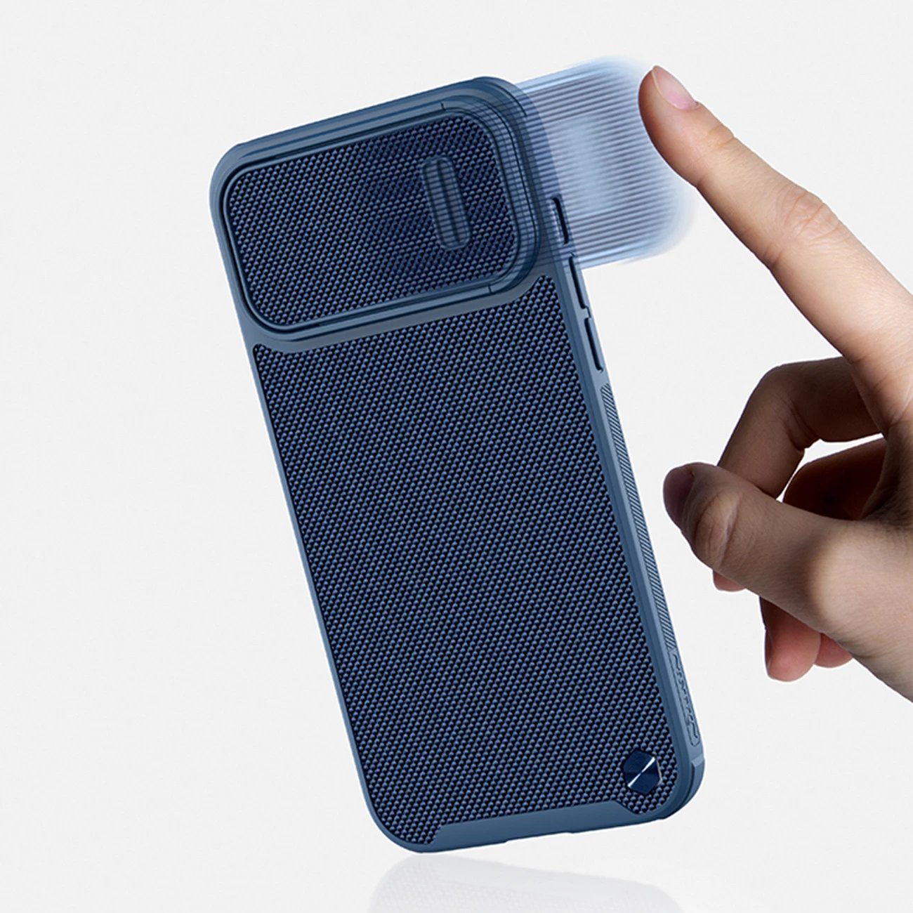 Mbështjellës Nillkin Textured S Case për iPhone 14 Pro Max me mbulesë kamere, e gjelbër e errët