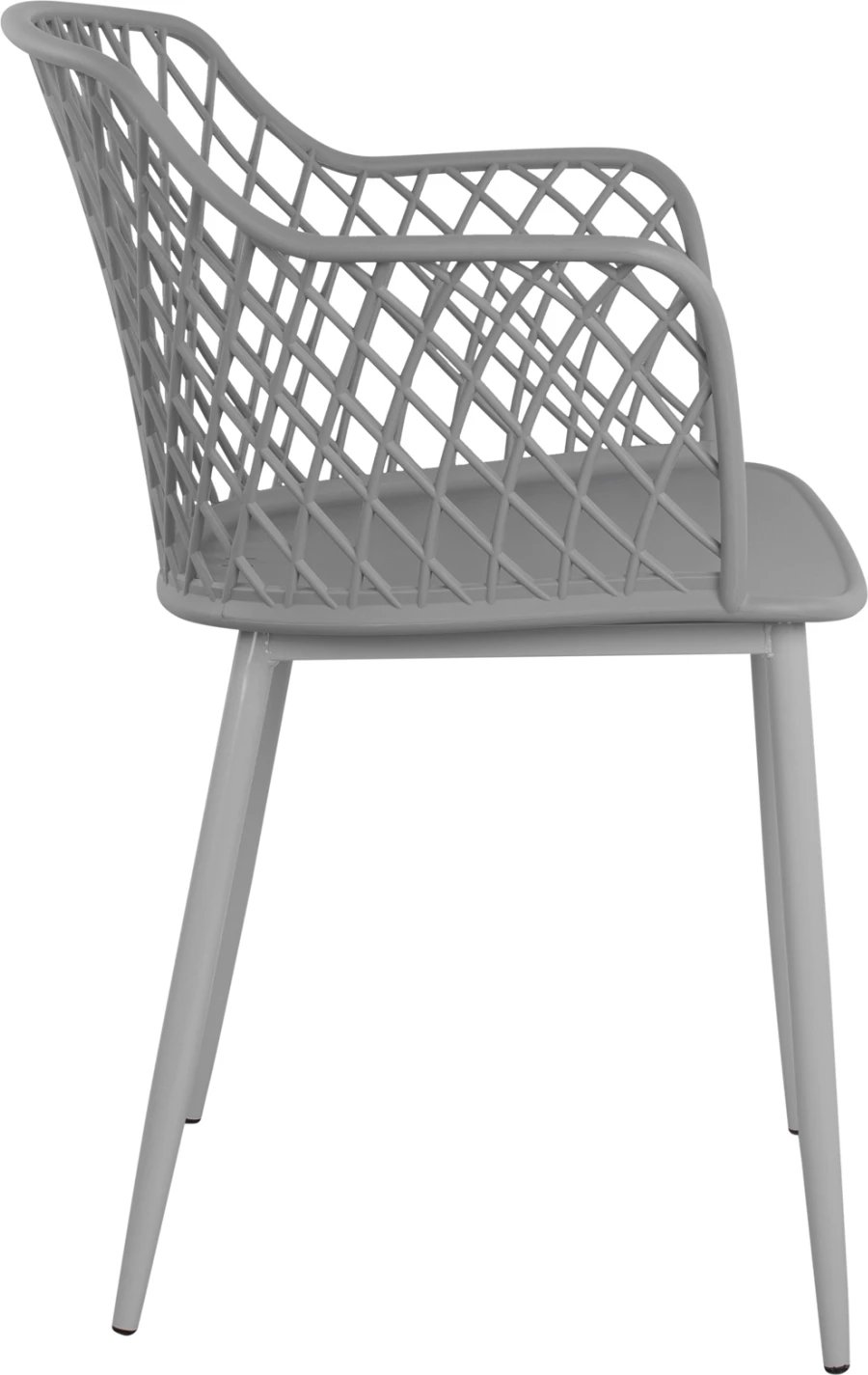 Karrige me krahë polipropileni Jocelyn FH8510.10 gri me këmbë metalike 62x55.5x79cm, set prej 4 copë