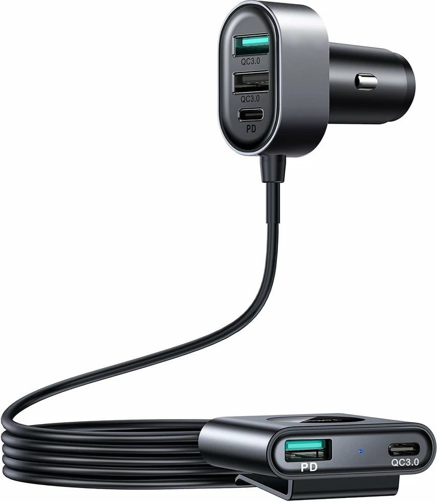 Karikues veture Joyroom JR-CL05, 72W, 2xPD + 2xQC3.0, 5 porta, 1.5m, zi