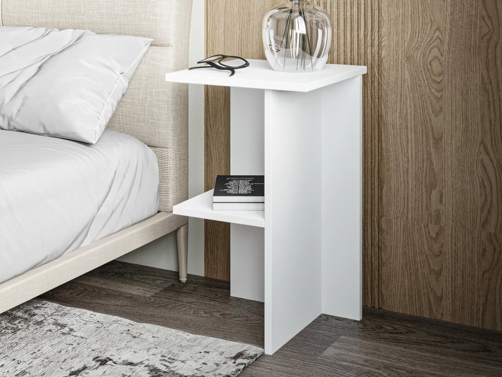 Komodinë Hanah Home, Leray, e bardhë