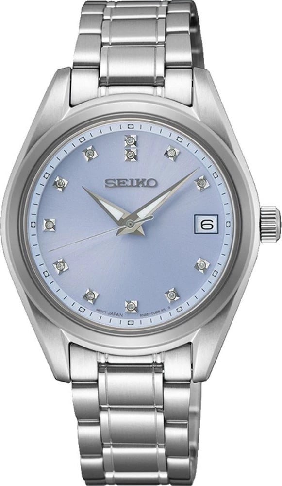 Orë dore për femra SEIKO SUR581P1 me ftyrë të kaltër