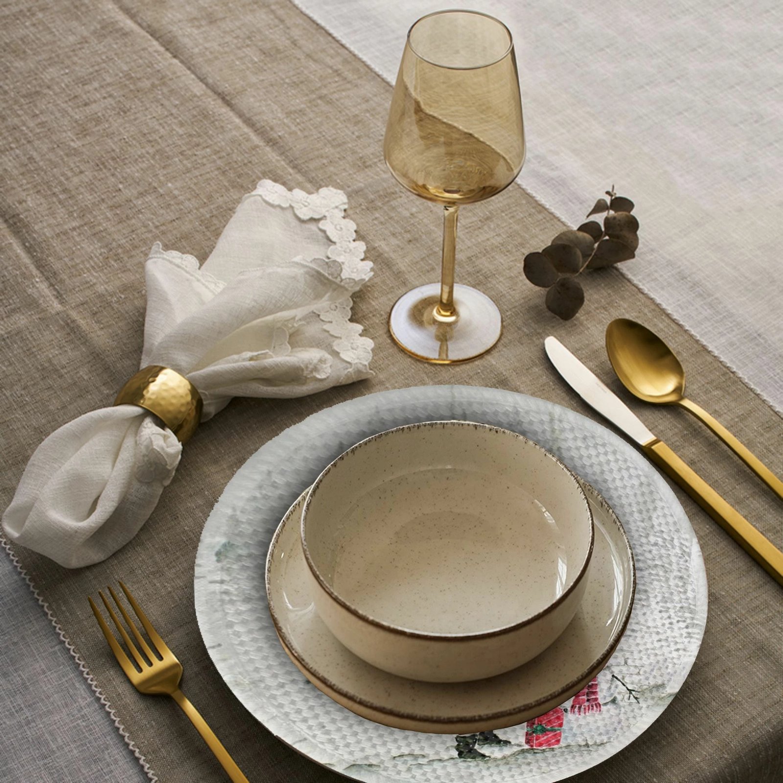 Set nënshtruesish tavoline Hermia Concept, shumëngjyrësh, 4 copë, 37cm