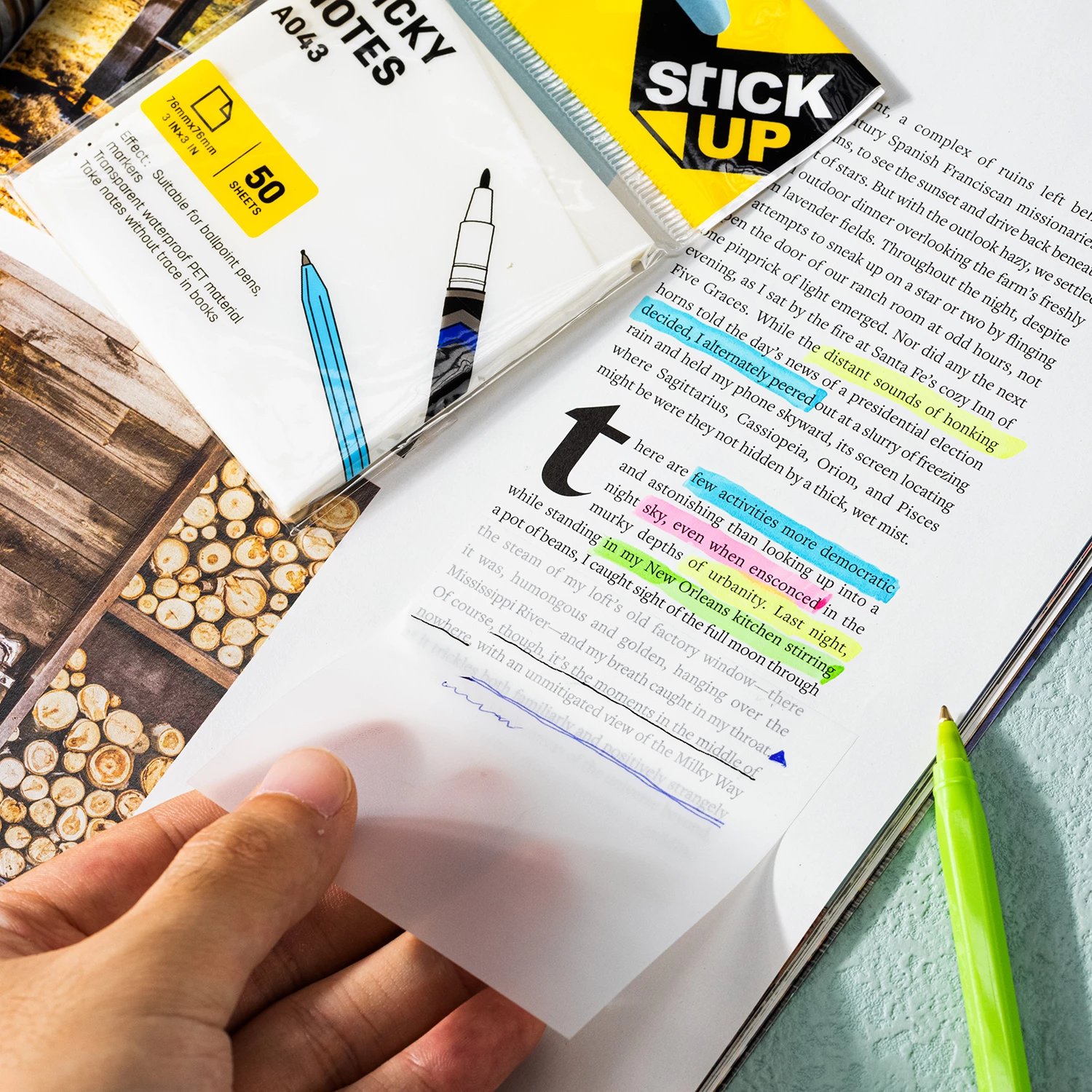 DELI POSTIT 75X75 100FL TRANSPARENT A043 1/12