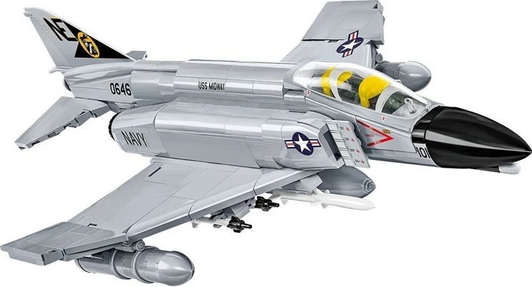 Set blloqesh Cobi Klocki Armed Force F-4 Phantom II, 703 pjesë, gri