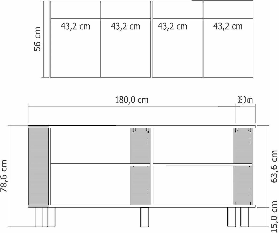 Konsol Skye Decor, Deren KX180 Bohem, lis safir, e bardhë