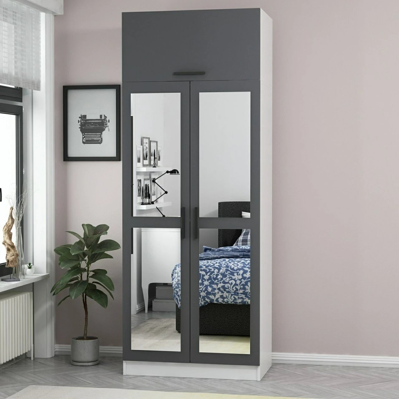 Dollap Skye Decor, ngjyrë antracit, 2228