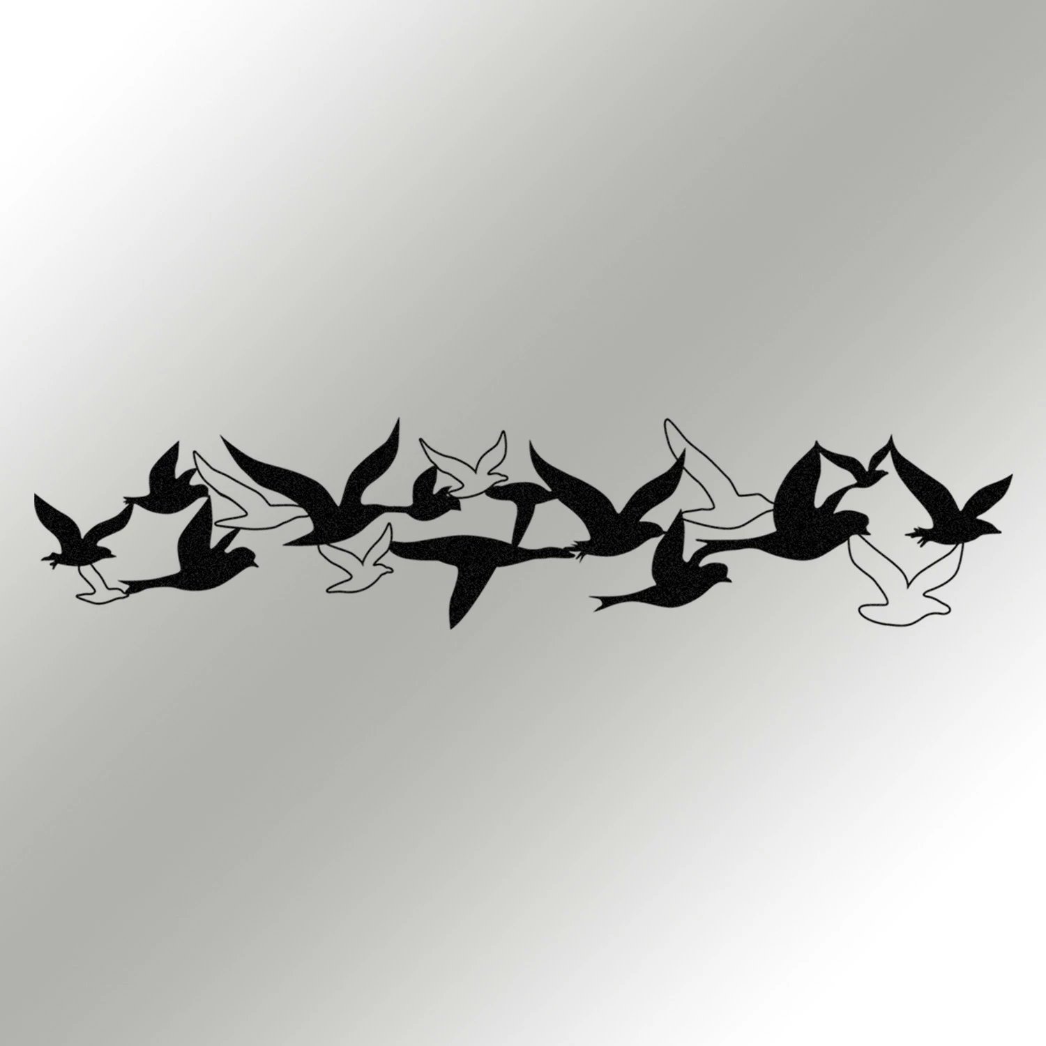 Aksesor dekorativ metalik për mur Wallity, Bellissimo - M112-M, ngjyrë e zezë, 100x22cm