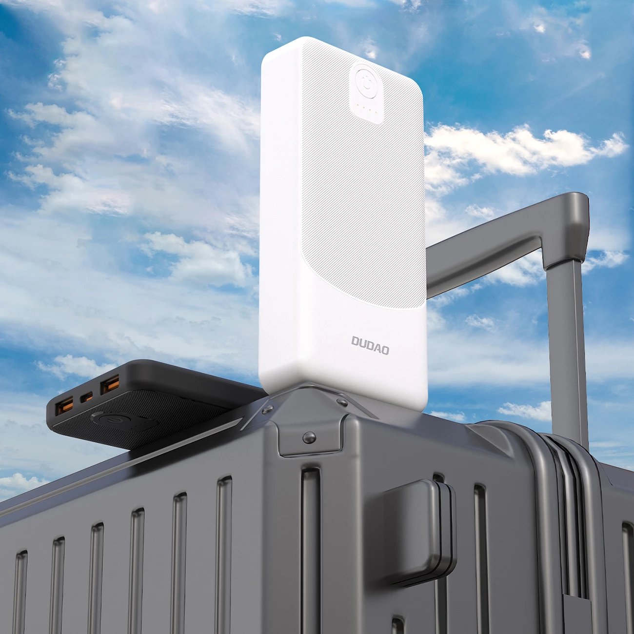 Powerbank Dudao K10 10000mAh, 2 x USB-A 2.4A, 12W, hyrje USB-C, e zezë