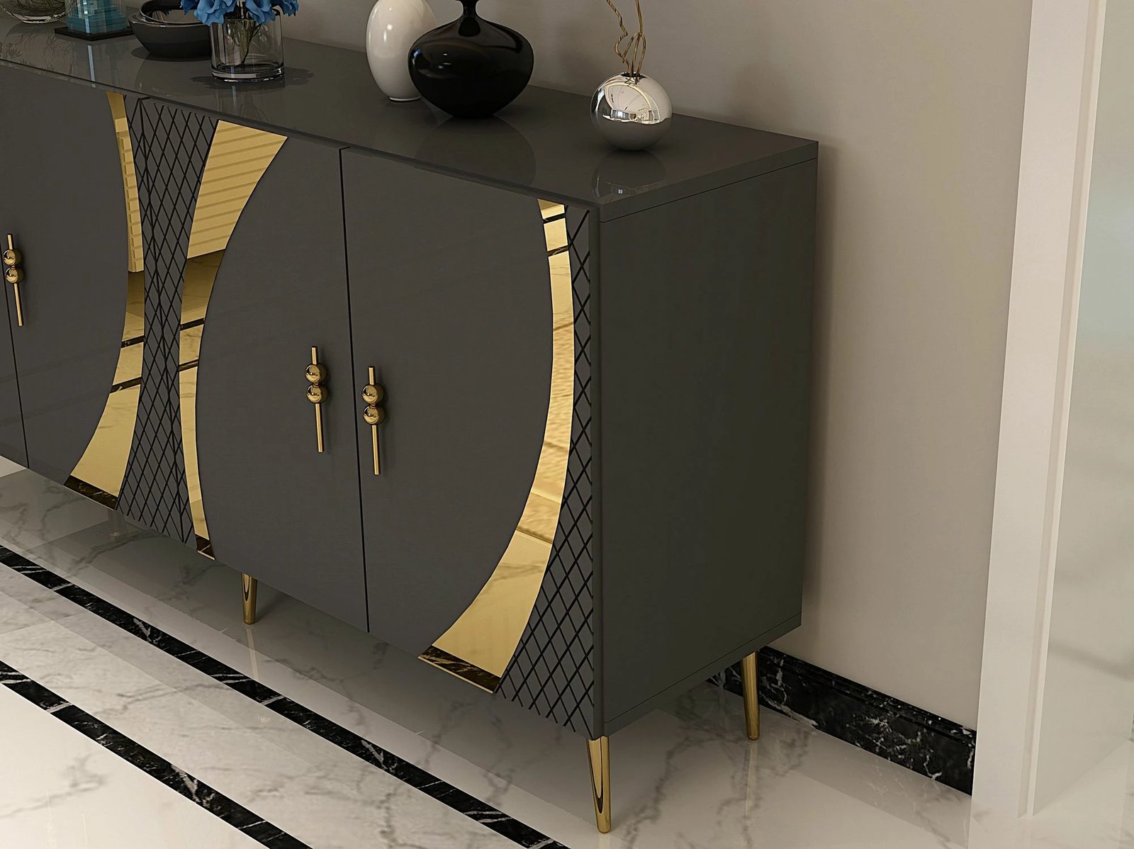 Konsol Skye Decor, anthracite dhe ari, KB150