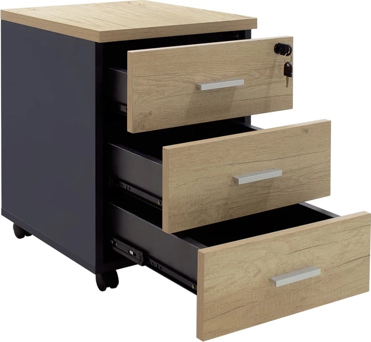 Sirtar mobil Lotus, ngjyrë lisi-gri e errët, 40x47x55cm