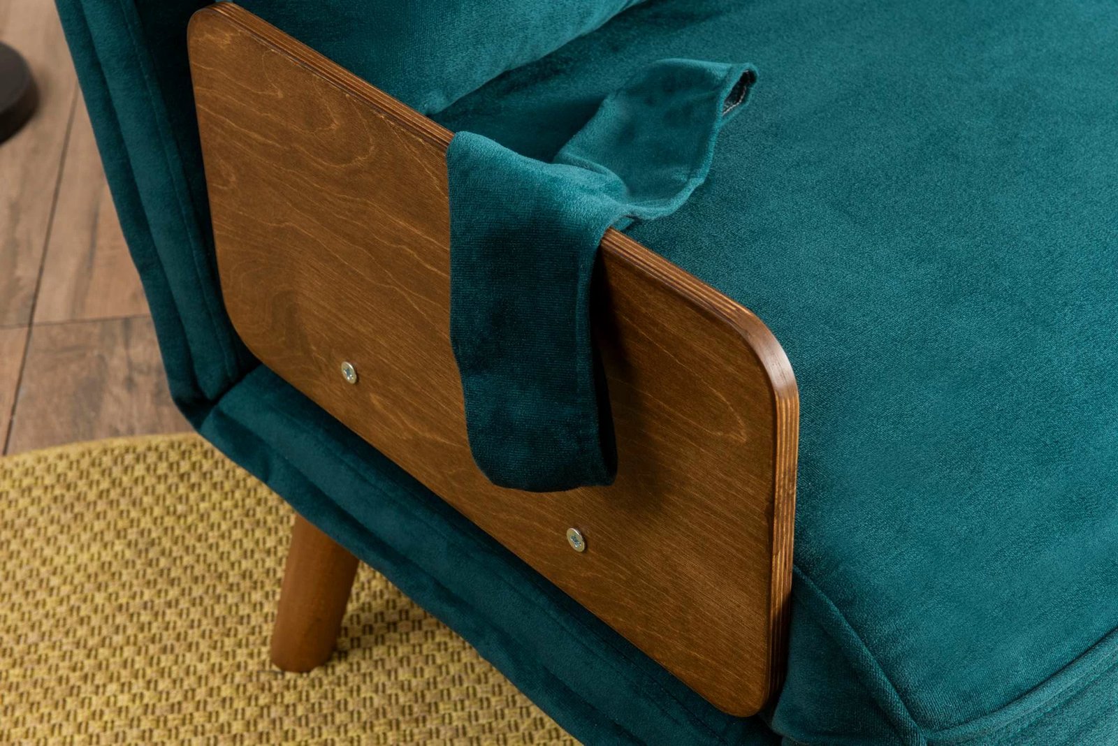 Divan-krevat dy ulëshe, ngjyrë jeshile petrol, Cosmo