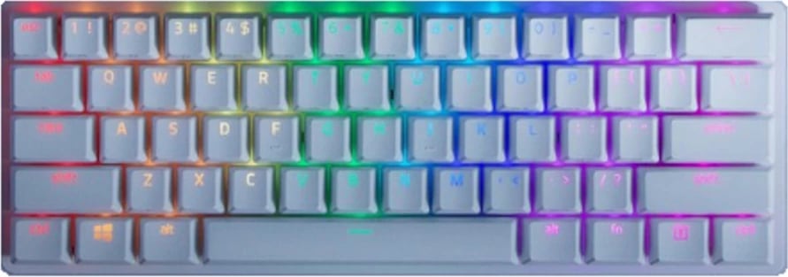 Tastierë Razer Huntsman Mini RZ03-03390300-R3M1, US-International layout, kompakte 60%, ndriçim RGB, Mercury Edition, e bardhë