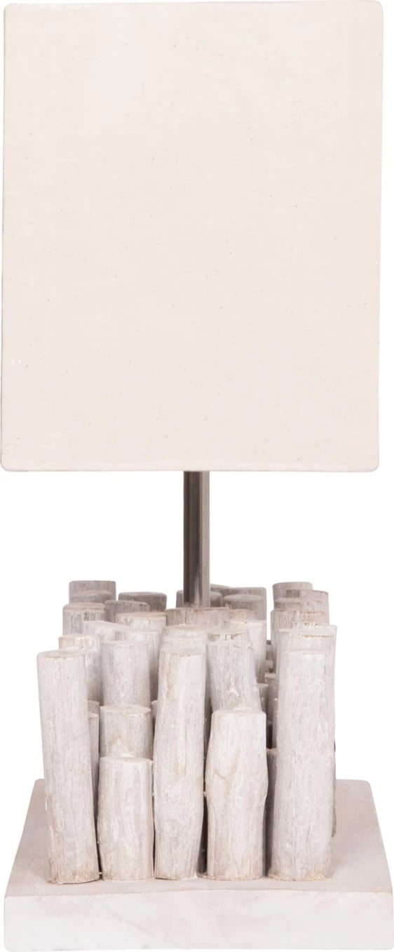 Llambë tavoline Twiggy, dru bregdeti, kapak i bardhë, FH4426, 50.5x16.5x40cm