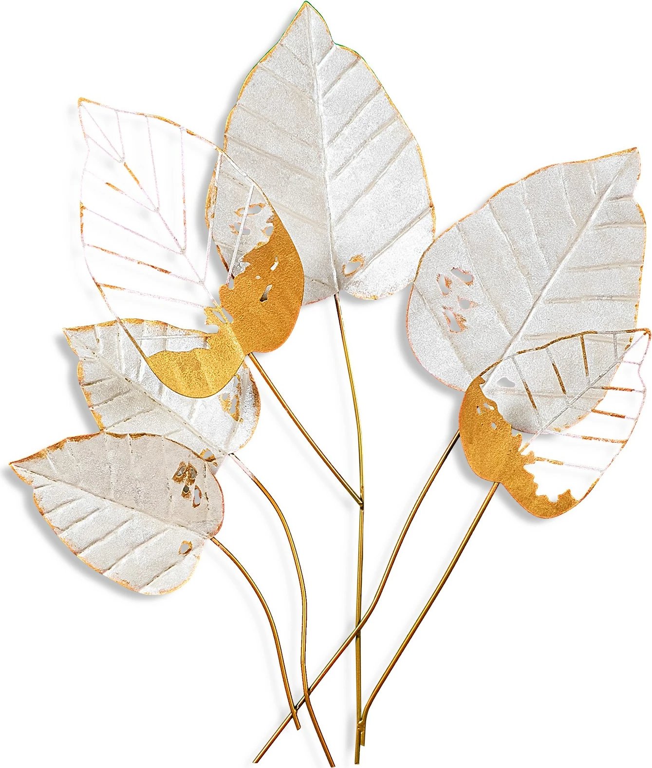 Aksesor dekorativ metalik për mur, Wallity, Feuille 2