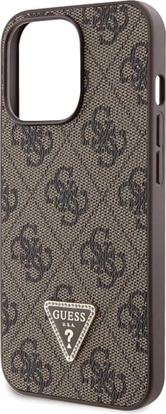 Mbështjellës Guess Crossbody 4G Metal Logo për iPhone 13 Pro/13, Kafe me rrip