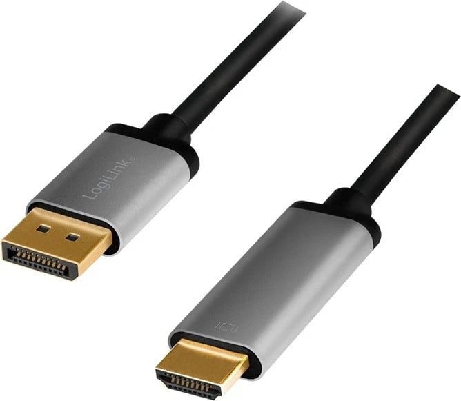 Kabllo DisplayPort-HDMI, LogiLink, 2m, e zezë/hiri