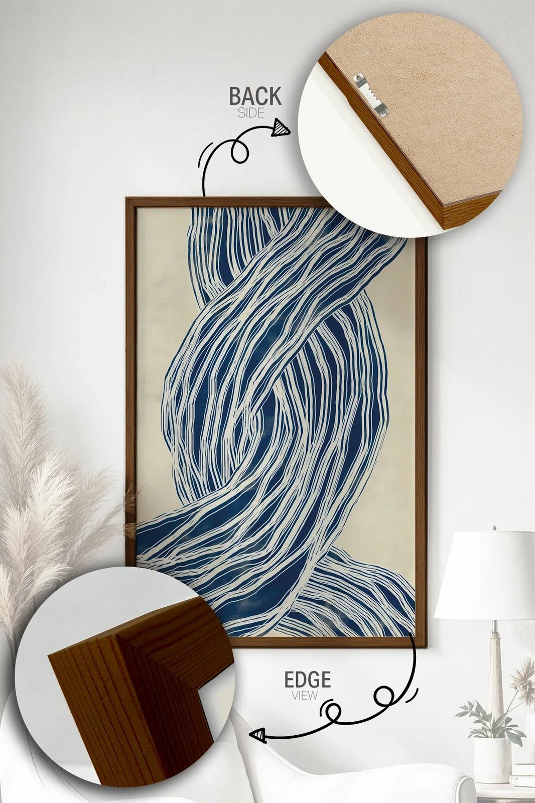 Pikturë dekorative me kornizë, shumëngjyrëshe, Wallity, Lmnmdlkahve15, 33x48cm