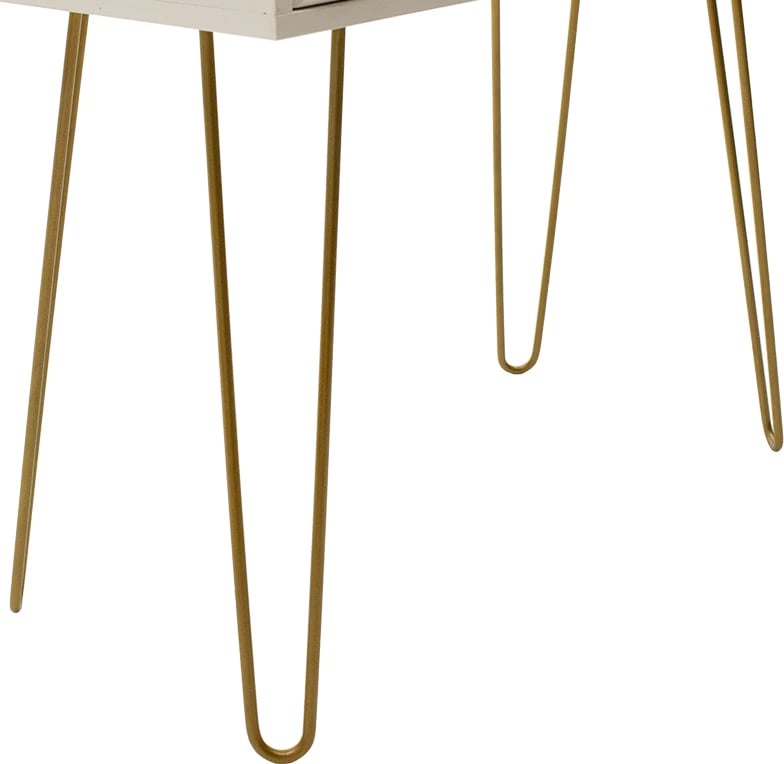 Konsolë Isla, ngjyrë e bardhë dhe e artë, 80x39x74cm