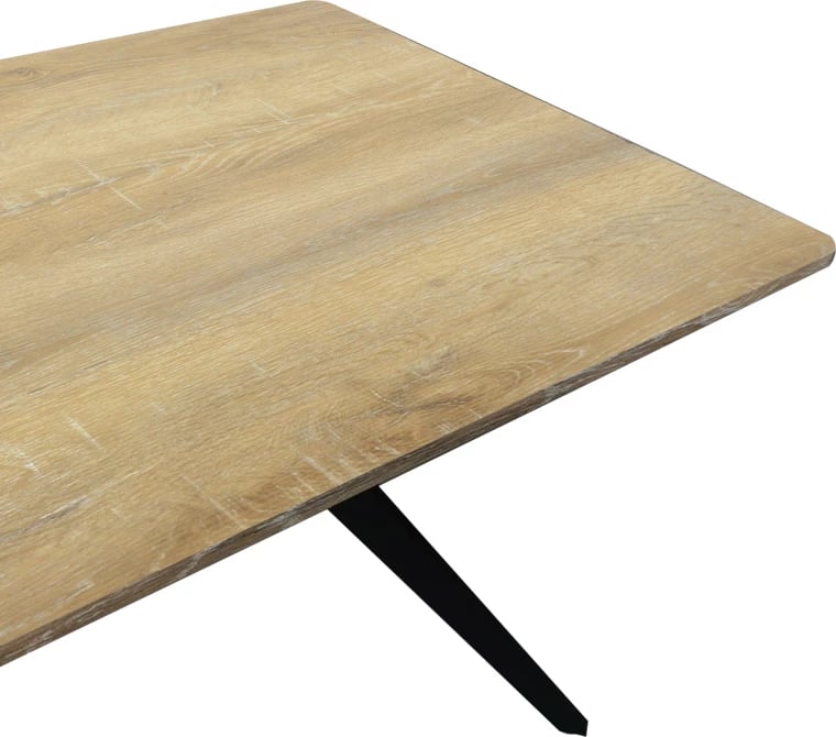 Tavolinë Ezali, sipërfaqe sonoma, këmbë metalike të zeza, 160x90x75cm