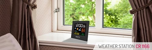 Stacion moti, Adler Camry CR 1166, ekran me ngjyra, temperaturë brenda/jashtë, higrometër, parashikim vranësirash, orë me 2 alarma, sondë e jashtme, e zezë Stacion moti, Adler Camry CR 1166, ekran me ngjyra, temperaturë brenda/jashtë, higrometër, parashikim vranësirash, orë me 2 alarma, sondë e jashtme, e zezë