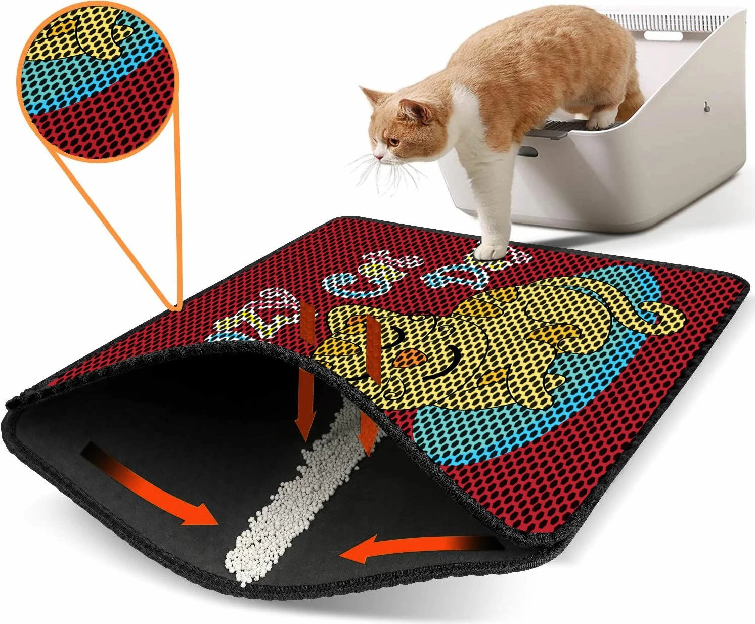 Tapet për rërë mace, shumëngjyrësh, Paws & Whiskers, Nrszn0203