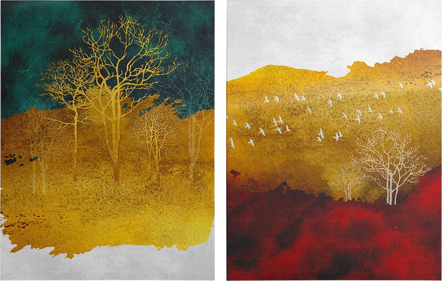 Pikturë muri set 2 copë, seri GOBI, kanavacë e printuar, 50x3x70cm (x2)