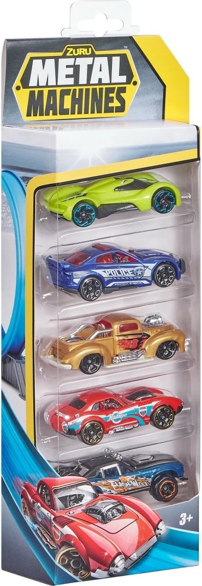 Set vetura lodër ZURU Metal Machines, Series 2, 5 copë, Mix ngjyra