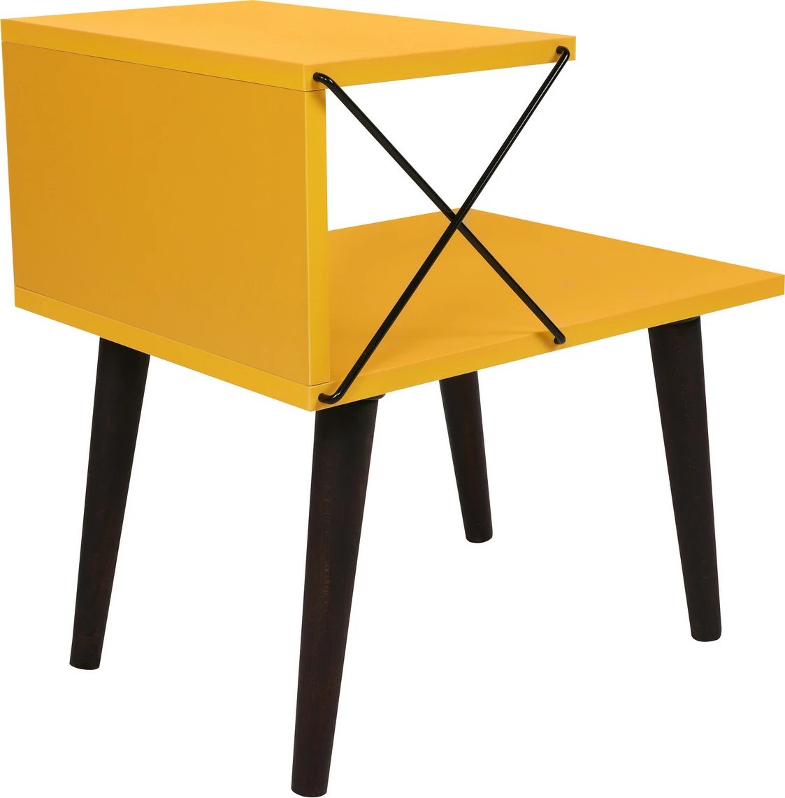 Komodinë anës krevati Hanah Home, Cross, e verdhë