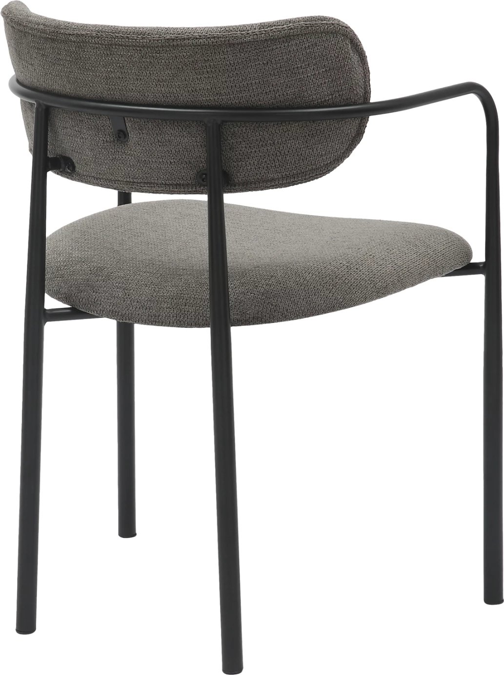 Karrige për ngrënie KRITTER FH9994.02 metal i zi-pëlhurë gri e errët 58x53x76Hcm, set prej 2 copash