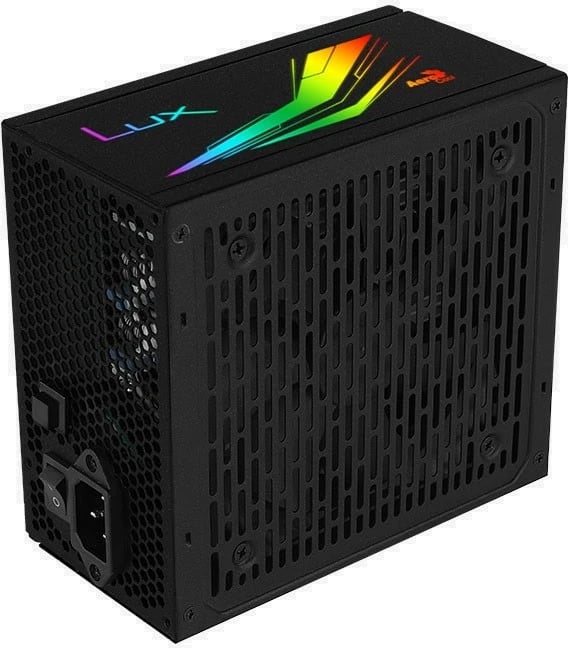 Kasë furnizimi AeroCool LUX RGB 550W, 80 PLUS Bronze, me ndriçim RGB