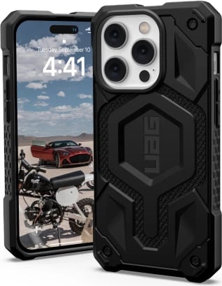 Mbështjellës UAG Monarch MagSafe për iPhone 14 Pro, Kevlar, i zi