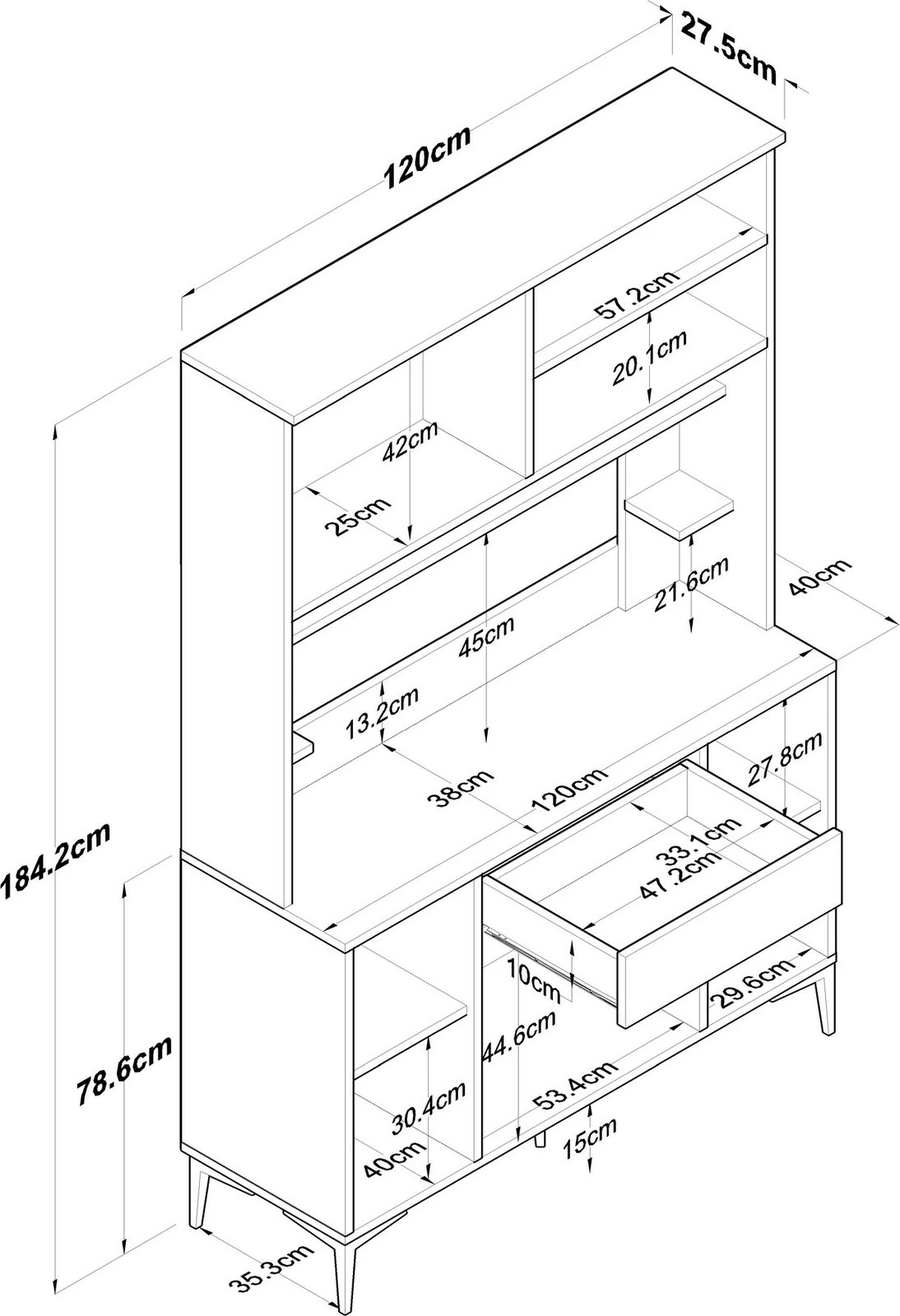 Dollap multifunksional Skye Decor, ngjyrë arre dhe e bardhë, JE177 - 3423
