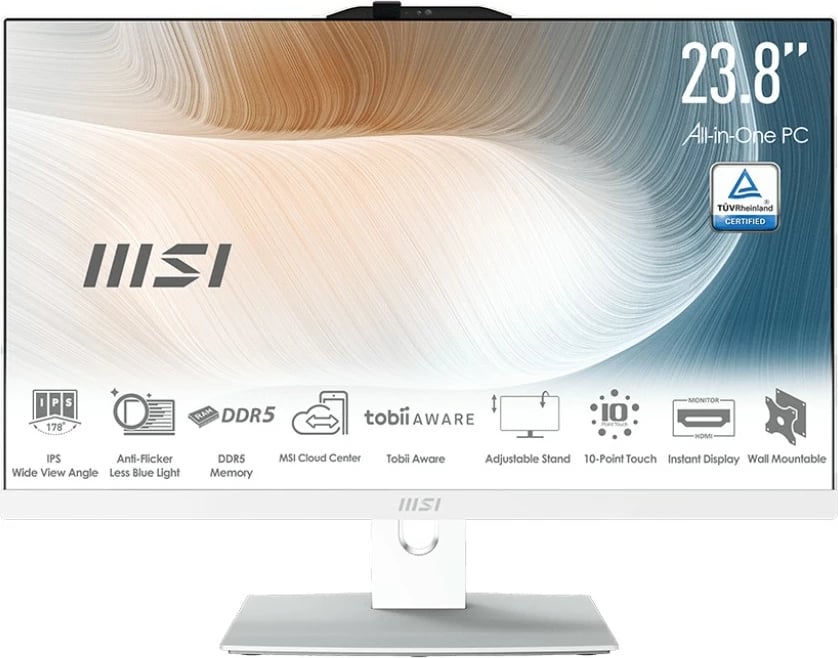 Kompjuter All-in-One MSI Modern AM242TP 1M-1208DE, i3-100U, 16GB, 256GB, 23.8", e bardhë