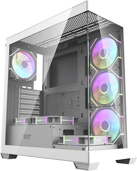 Kasë Darkflash DS900 me 7 ventilatorë ARGB, e bardhë