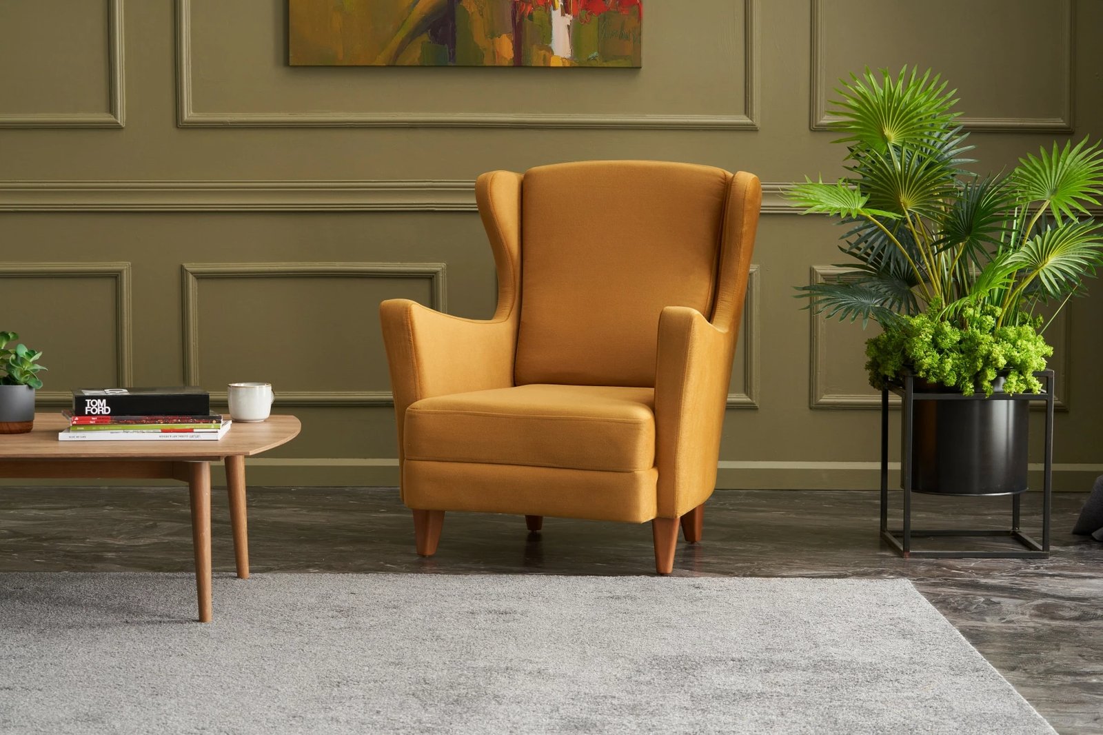 Karrige Wing Lola, ngjyrë ari, Atelier del Sofa