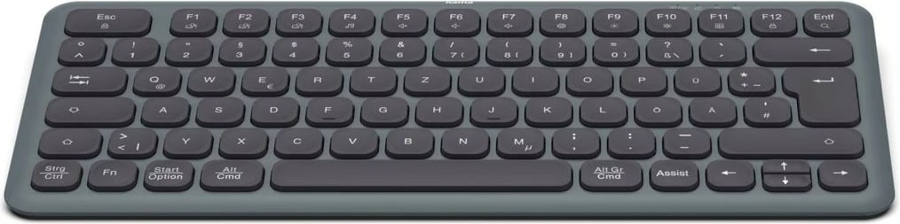 Tastierë pa tela Hama WK-500, kompakte, lidhje multi-device, QWERTY, e zezë/gri