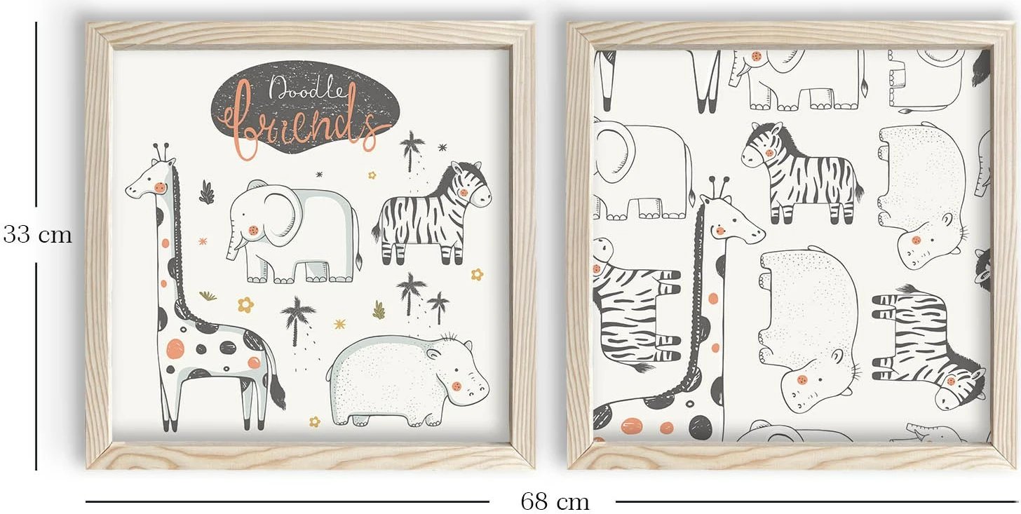 Pikturë dekorative me kornizë MDF (2 copë), Wallity, 2P3333KCT-001