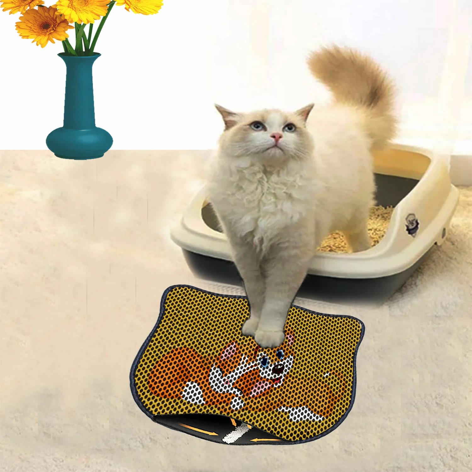 Tapet për rërë mace, shumëngjyrësh, Paws & Whiskers, Kdkafa0021, 40x50cm