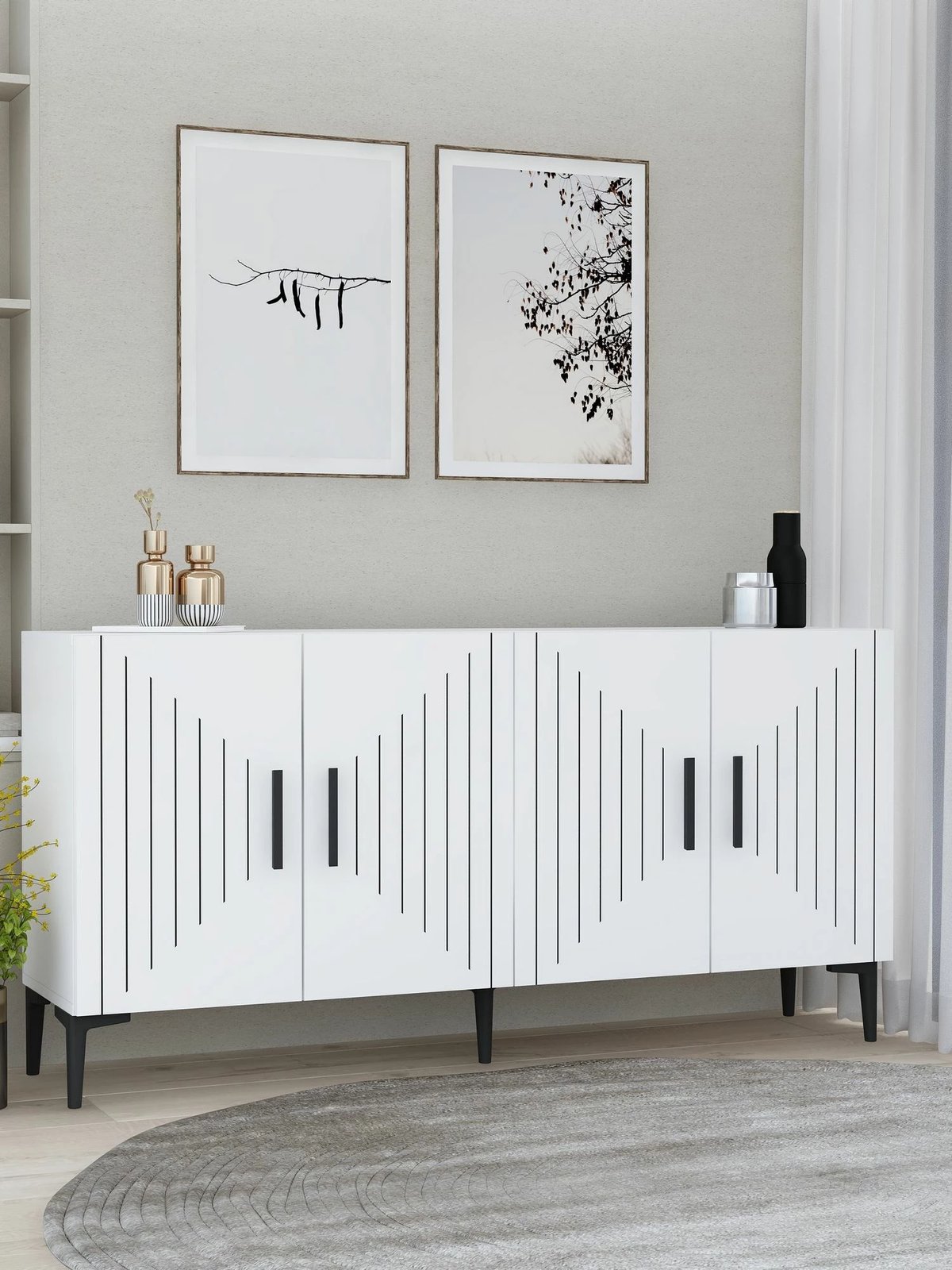 Konsolë Skye Decor, e bardhë, Poyraz