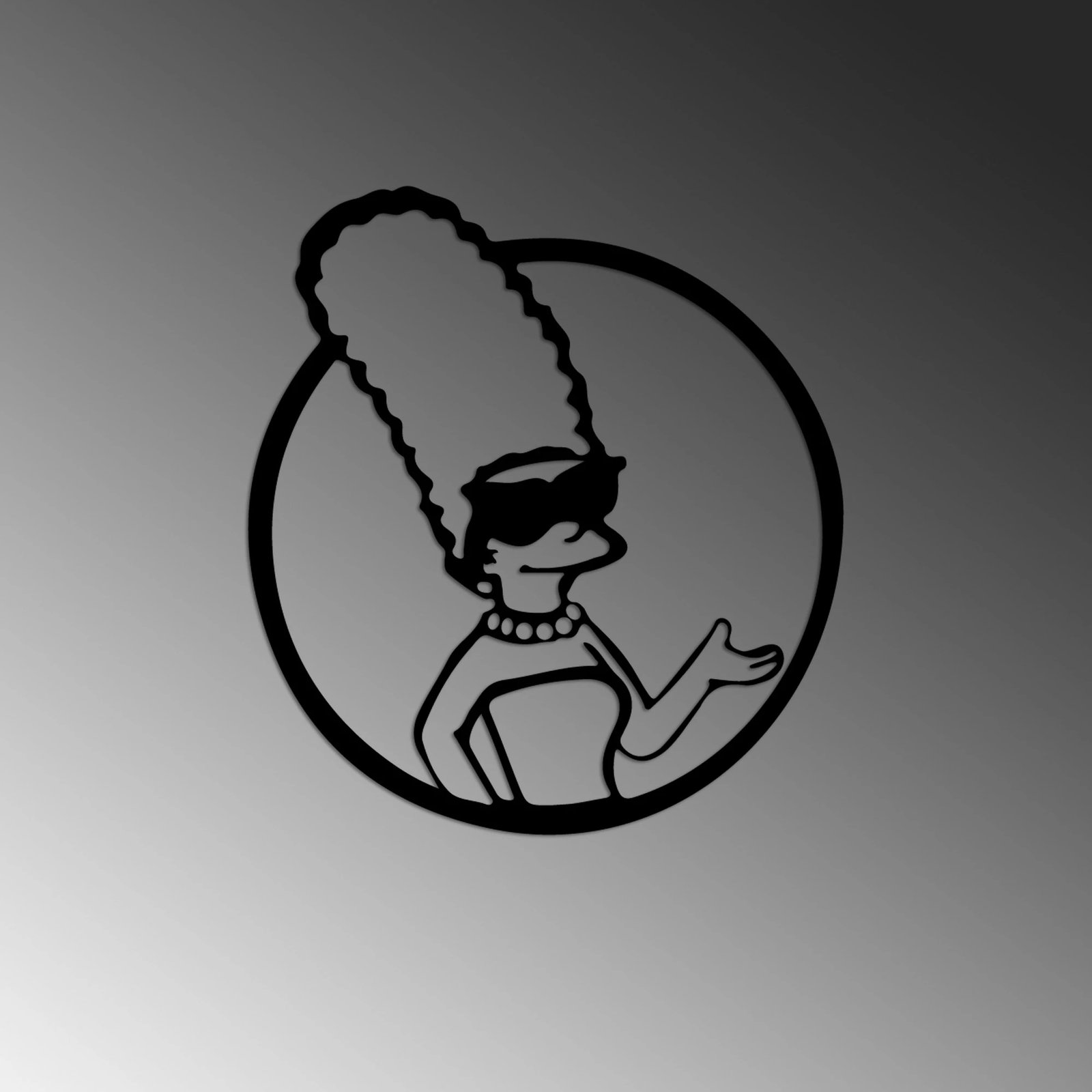 Aksesor dekorativ metalik për mur, Wallity Sımpson 2, ngjyrë e zezë, 33x33cm