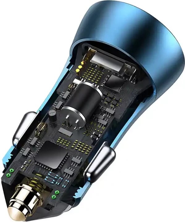 Karikues veture Baseus Golden Contactor Pro, 40W, USB + USB-C, me kabllo USB-C në Lightning 1m, Blu