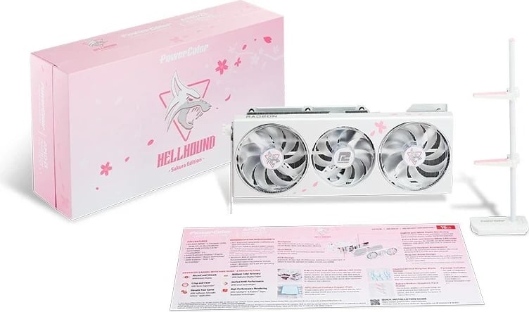 Kartelë grafike PowerColor Radeon RX 7800 XT Hellhound Sakura 16GB GDDR6, e bardhë Kartelë grafike PowerColor Radeon RX 7800 XT Hellhound Sakura 16GB GDDR6, e bardhë