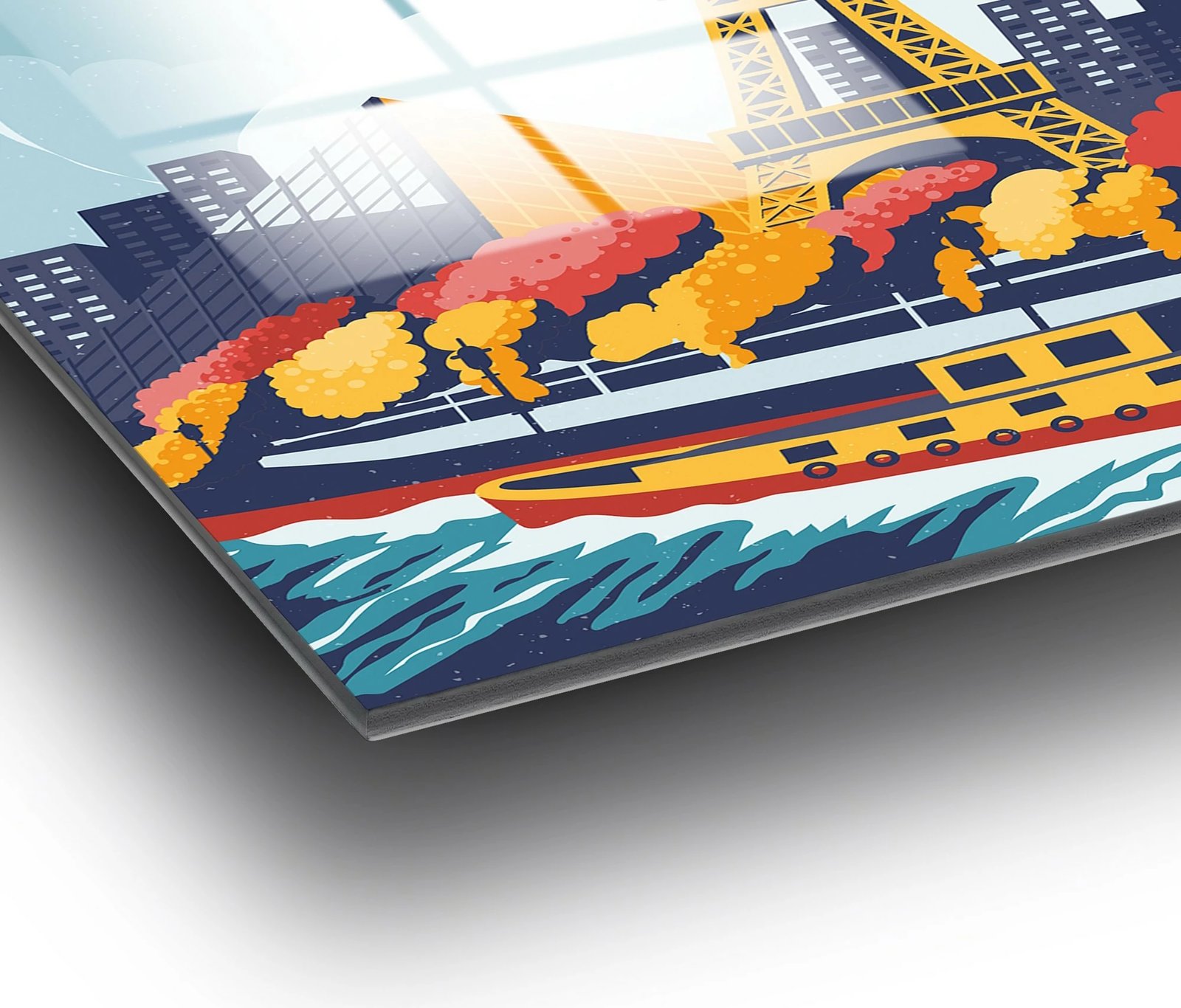 Pikturë dekorative prej xhami të temperuar, shumëngjyrëshe, PARIS, UV-1019, 30x45cm